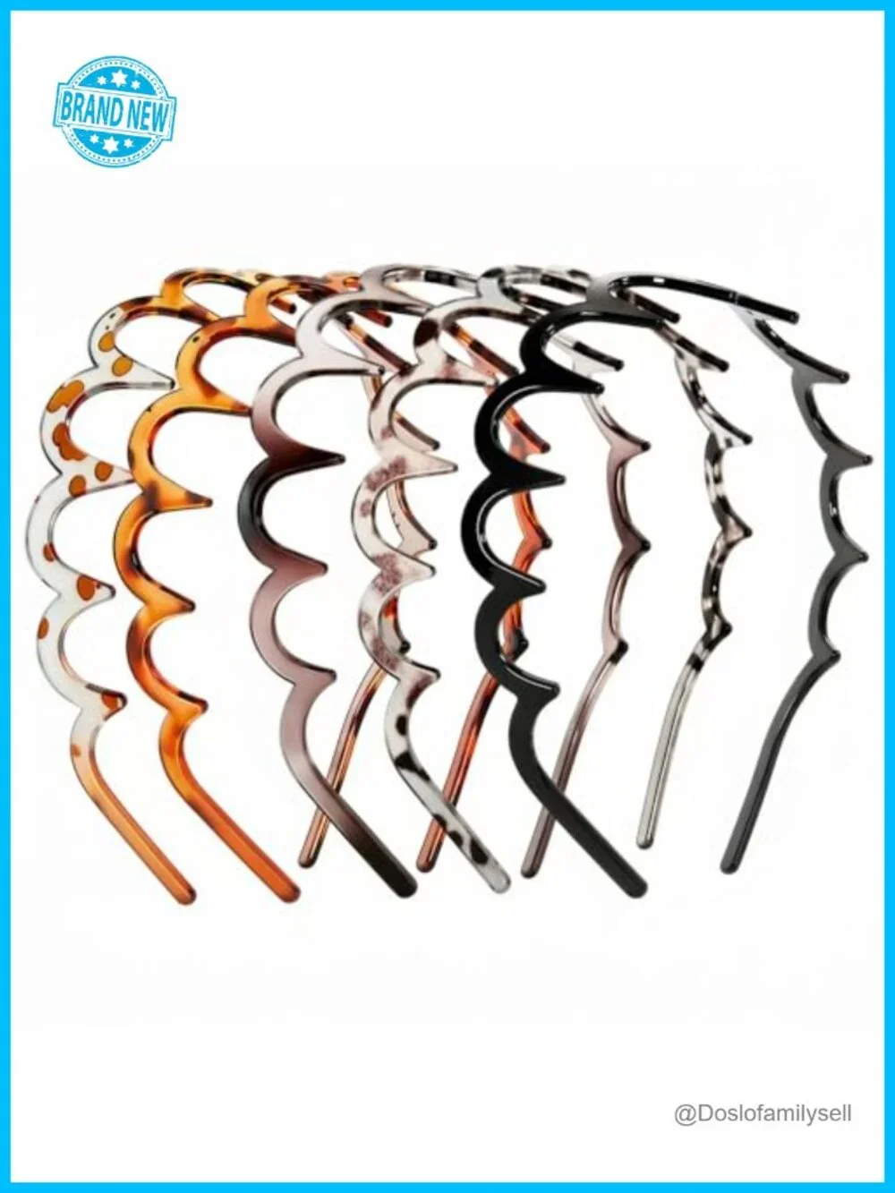 5 Pack Zig Zag Headbands for Women, Non Slip Plastic Comb Hair Bands, Retro 90s